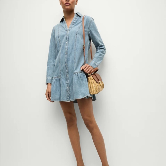 Veronica Beard Denim Blue Catherine Mini Dress - Picture 2 of 9